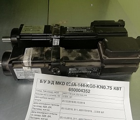 Б/У_ЭЛЕКТРОДВИГАТЕЛЬ_ЭЛЕКТРОДВИГАТЕЛЬ_MKD 025A-144-KG0-KN_0.75 КВТ_380 В_BOSCH REXROTH_АРТ. R911281878_ГОДНОСТЬ 20 ПРОЦЕНТОВ - фотография 1