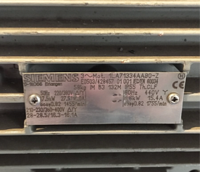 ЭЛЕКТРОДВИГАТЕЛЬ_1LA7133-4AA90-Z:L1R+G26+H70+L13_7,5_1450_SIEMENS - фотография 2